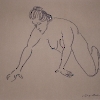 #063 Crouching Female Nude 19x25 $4,400.